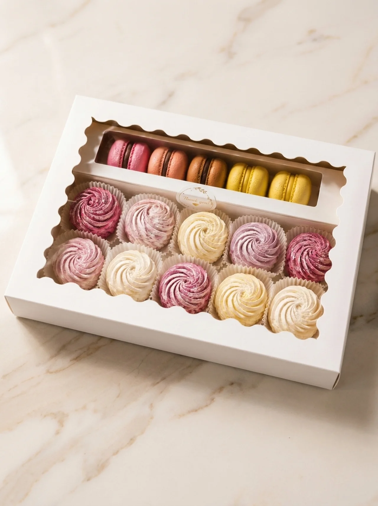 Macaron and zefir mixed box by Luchia Sweets