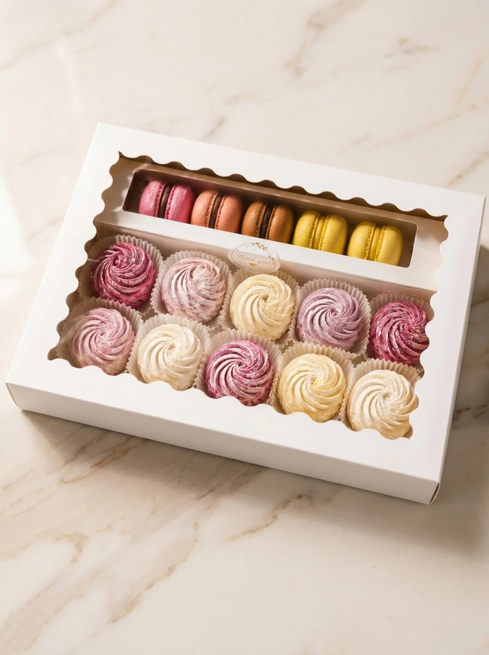 Macaron and zefir mixed box by Luchia Sweets